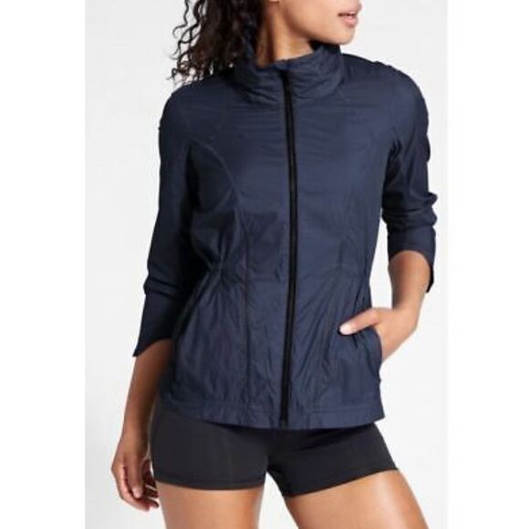 Athleta Navy Blue Lightweight Distance Jacket, Size M - Picture 1 of 14